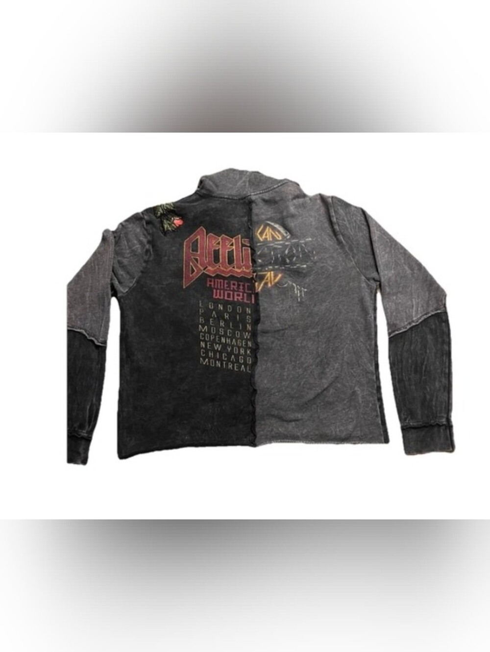 Affliction Live Fast Embroidered Rose Hoodie L - Picture 4 of 7